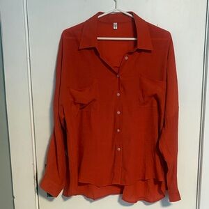Women’s Large Burnt Orange Button-Up Shirt